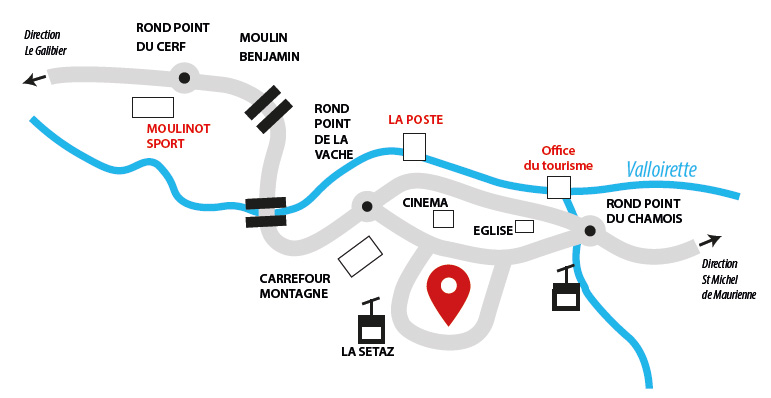 plan d'accès hôtel les mélèzes